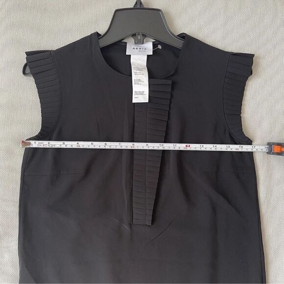 AKRIS PUNTO Sleeveless Plisse Detail Shift Black - Picture 8 of 8